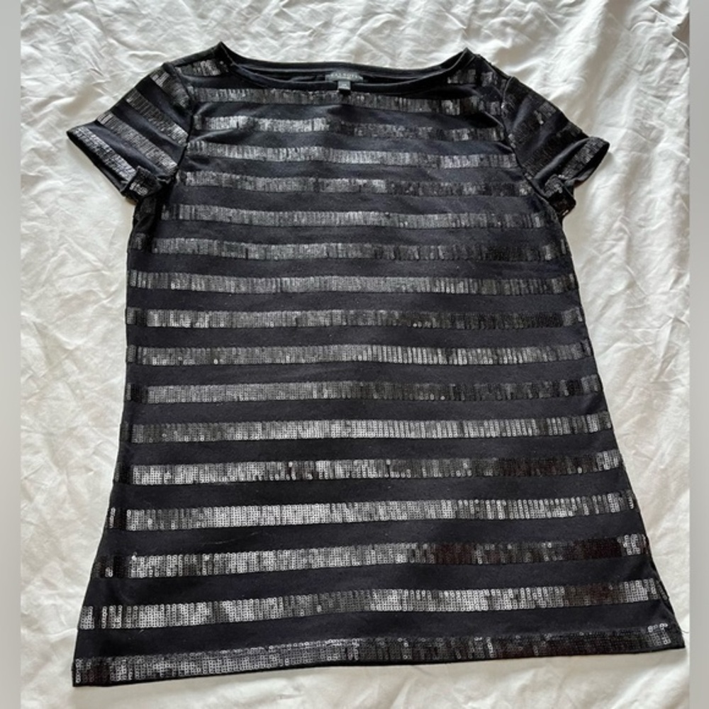 Talbots Sequin Striped Top, XS